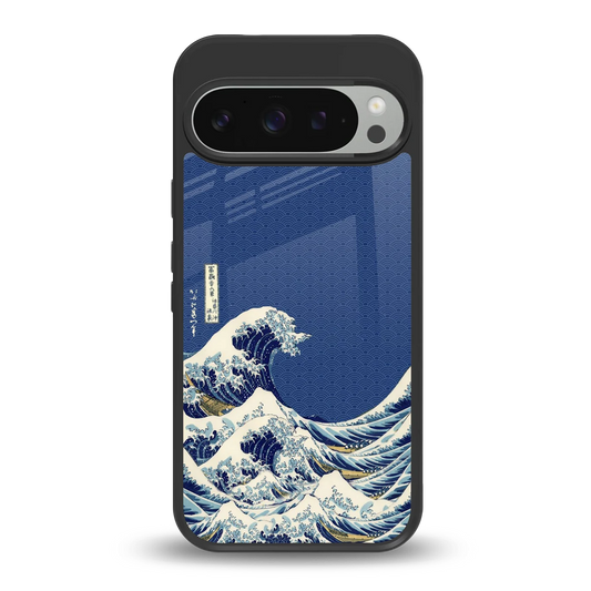 Waves back phone cover | glass case for google pixel 9 pro xl