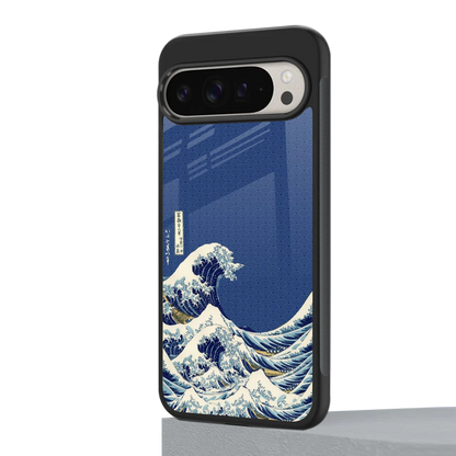 Waves google pixel 9 pro mobile cover | shockproof glass phone case