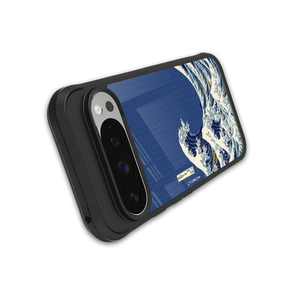 Waves stylish phone case for google pixel 9 pro xl | glossy glass and slim fit