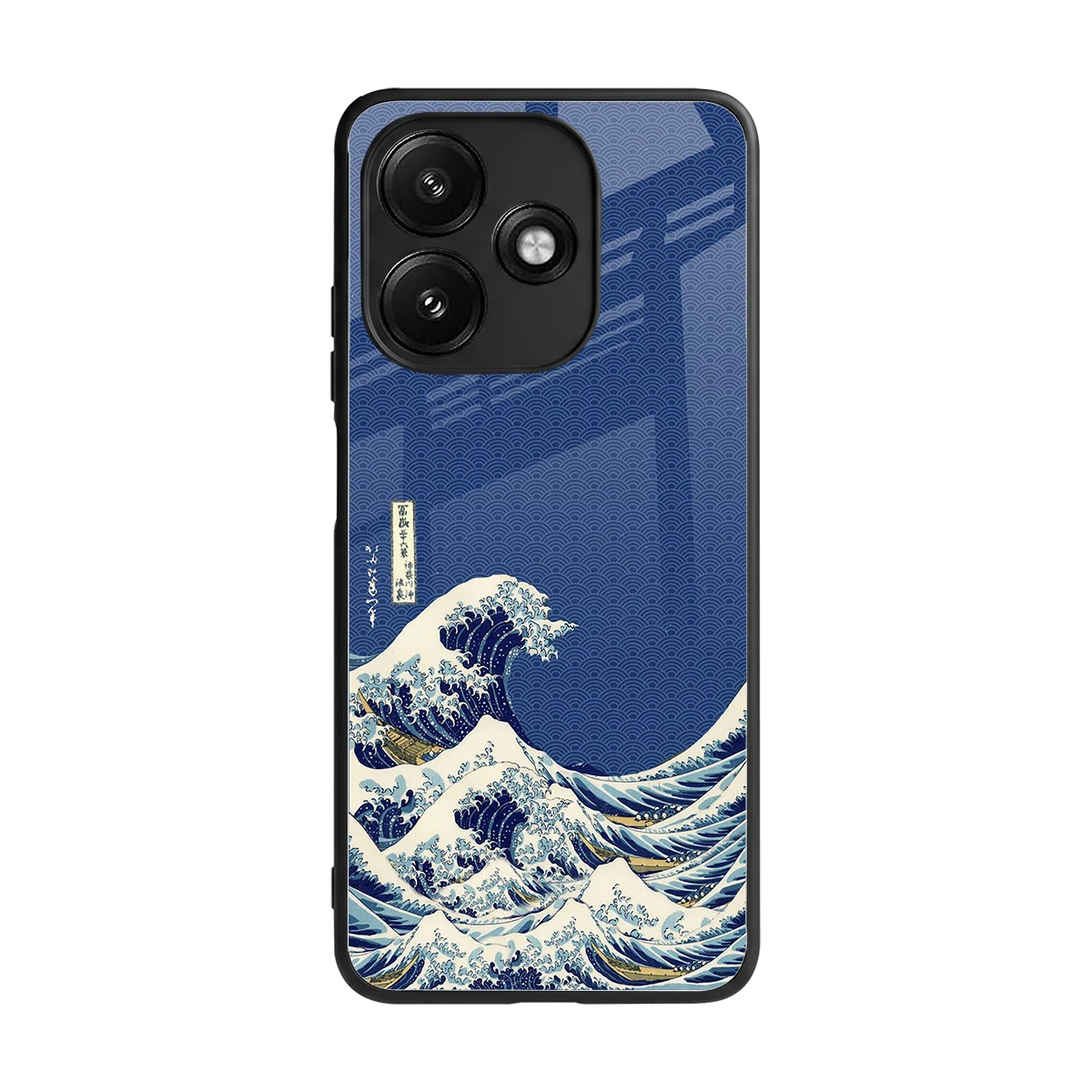 Waves back phone cover | glass case for redmi 12 5g