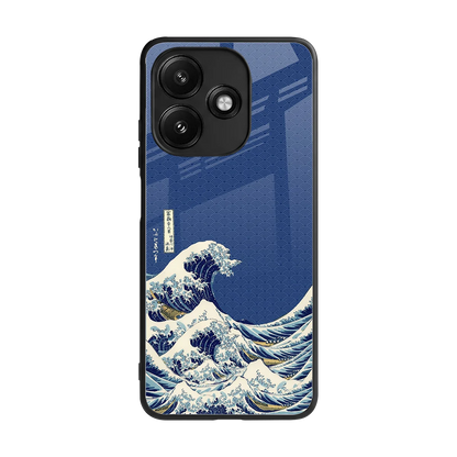 Waves back phone cover | glass case for redmi 12 5g