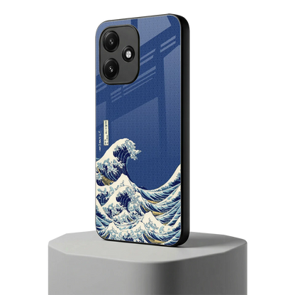 Waves redmi 12 5g mobile cover | shockproof glass phone case