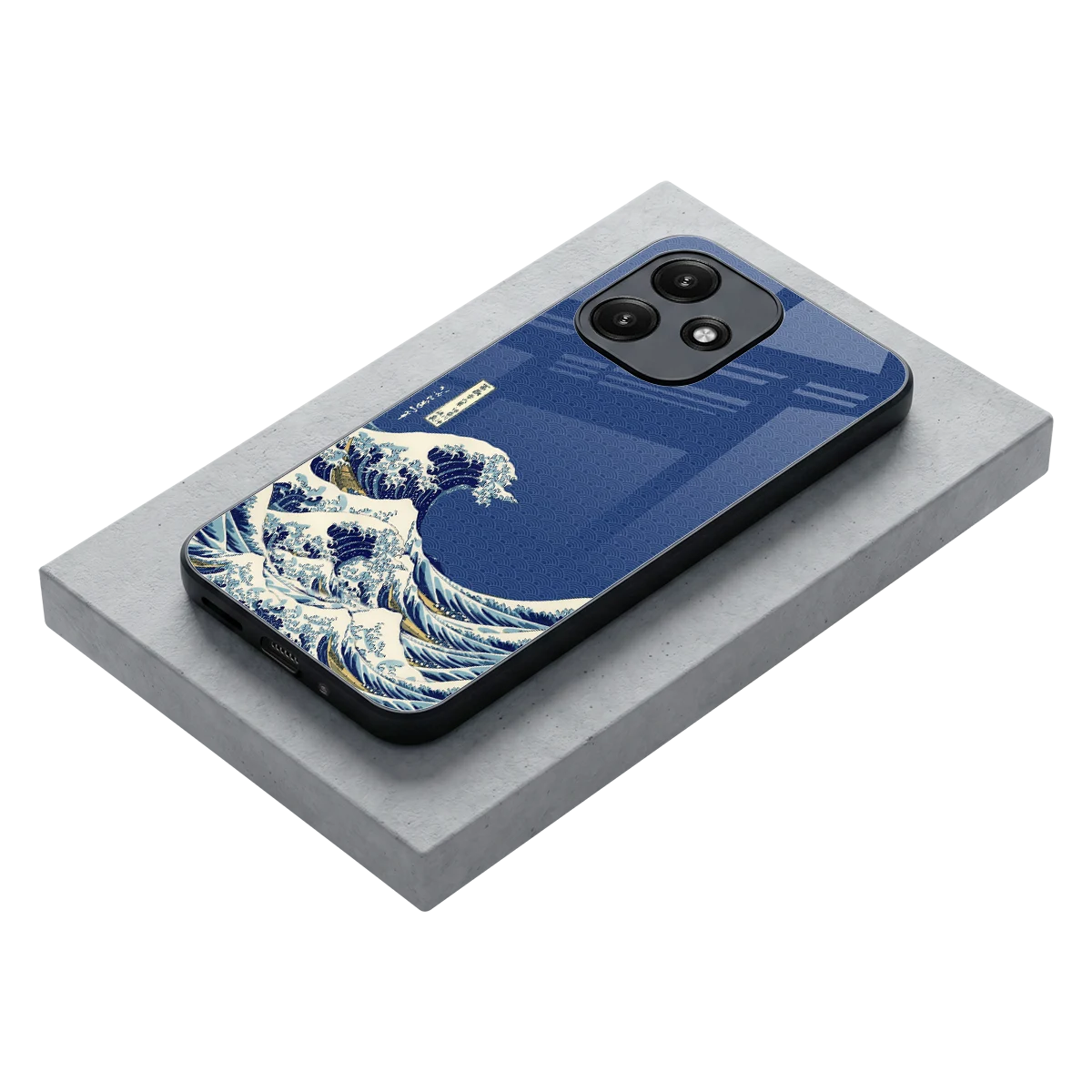 Waves stylish phone case for redmi 12 5g | glossy glass and slim fit