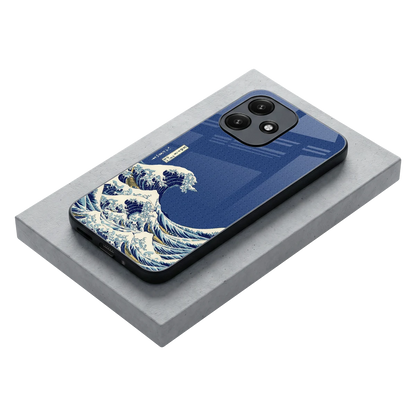 Waves stylish phone case for redmi 12 5g | glossy glass and slim fit