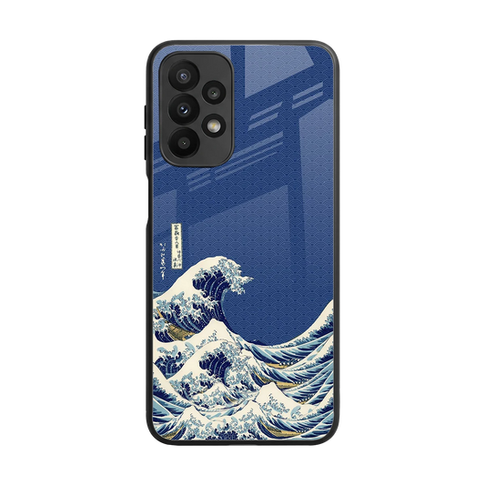 Waves back phone cover | glass case for samsung galaxy a23