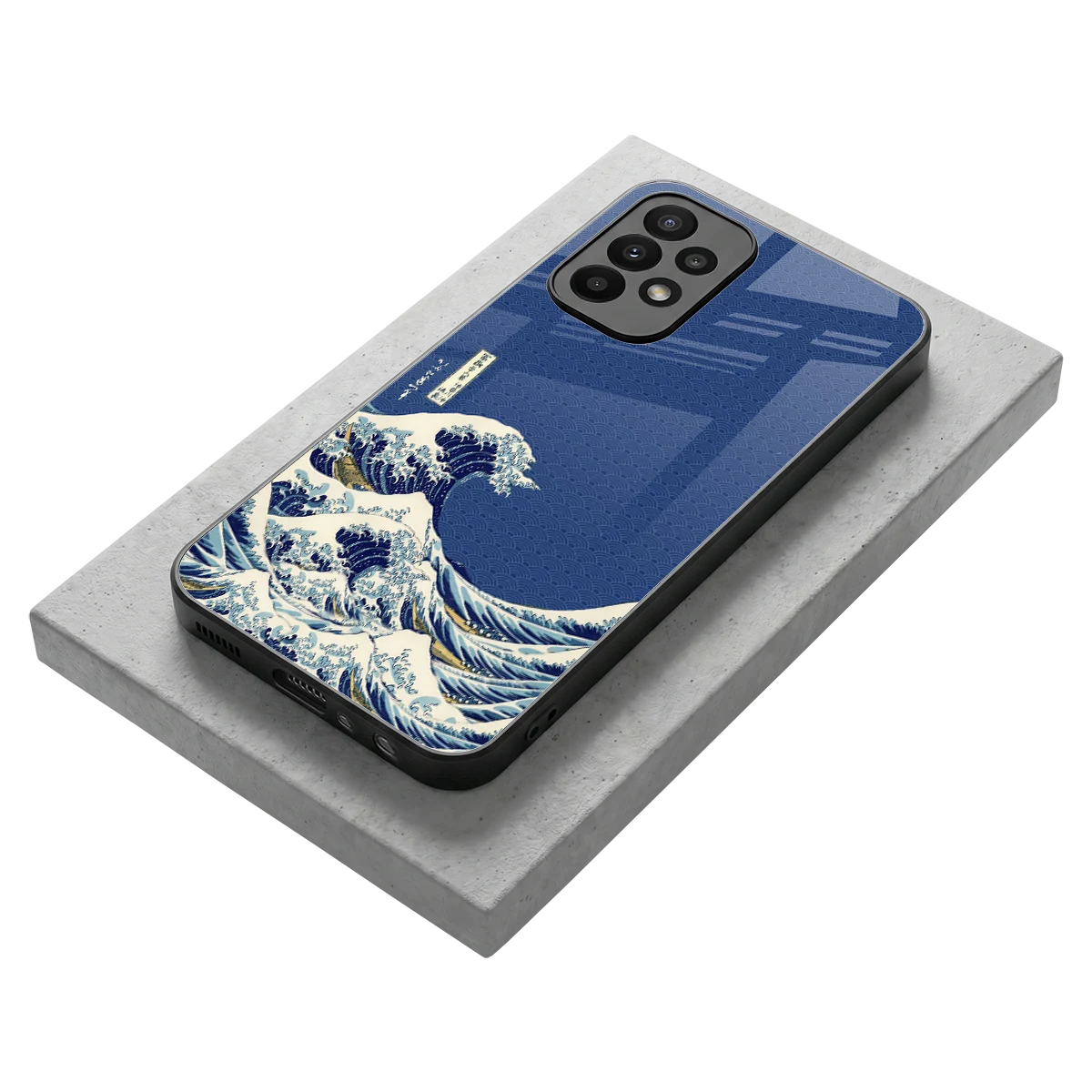 Waves stylish phone case for samsung galaxy a23 | glossy glass and slim fit