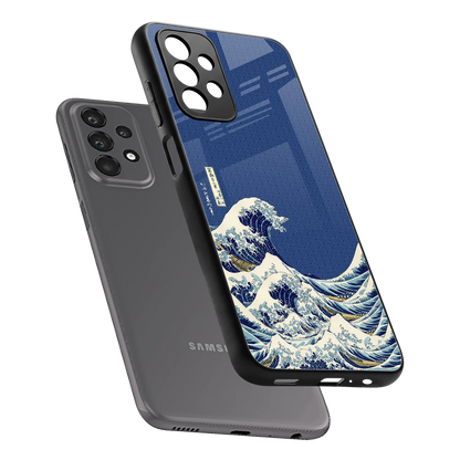 Waves sleek samsung galaxy a23 cover with tempered glass back and TPU edges