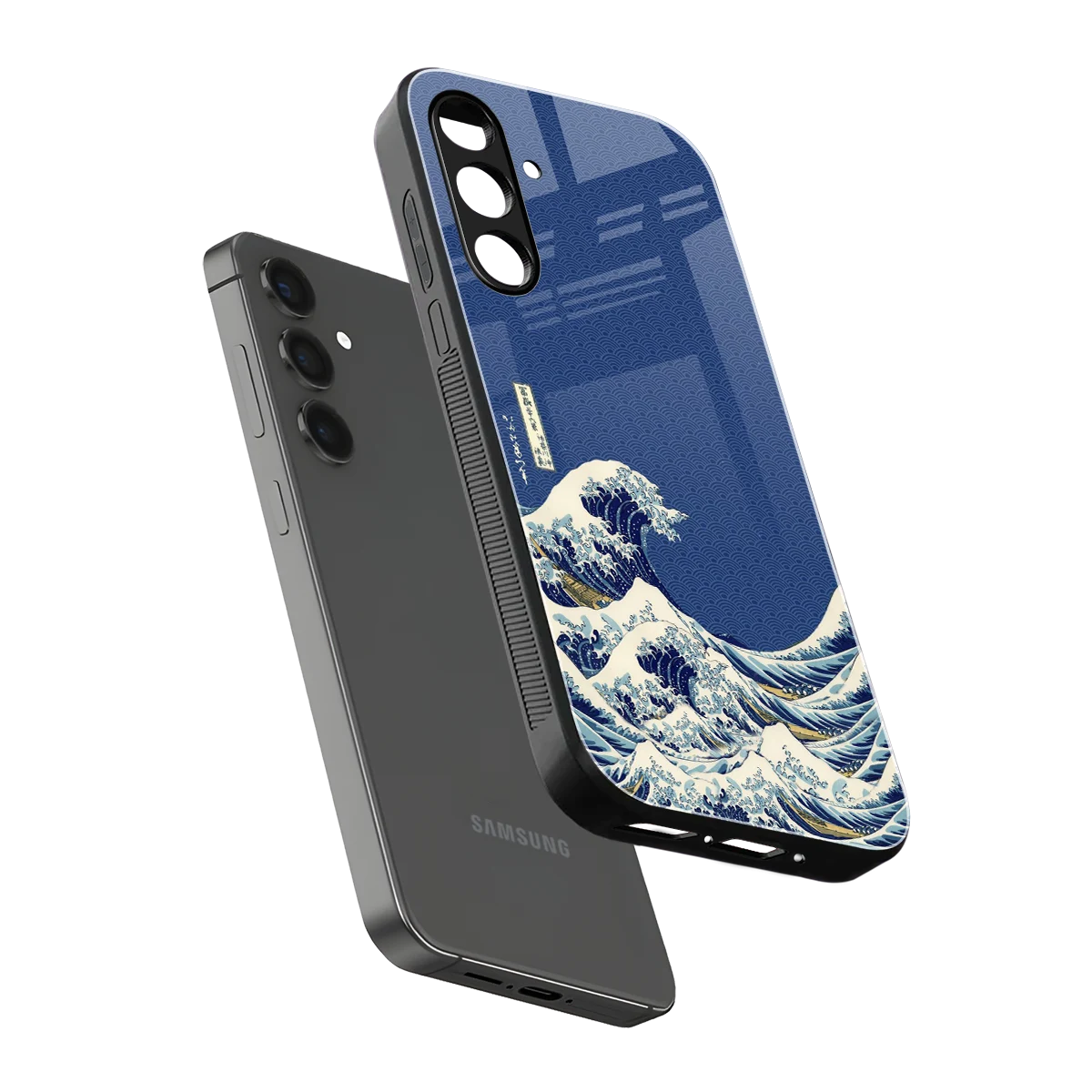 Waves sleek samsung galaxy a14 5g cover with tempered glass back and TPU edges