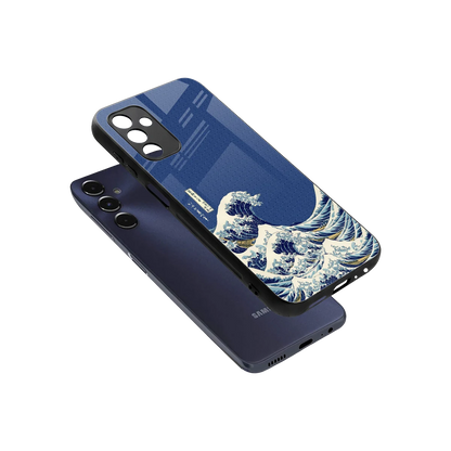 Waves sleek samsung galaxy m14 5g cover with tempered glass back and TPU edges