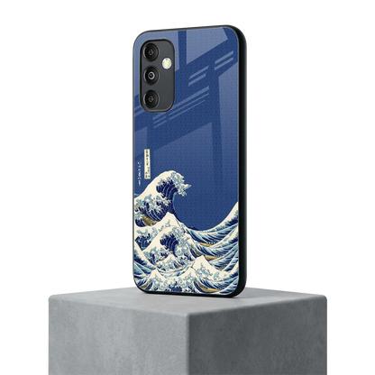 Waves samsung galaxy m14 5g mobile cover | shockproof glass phone case
