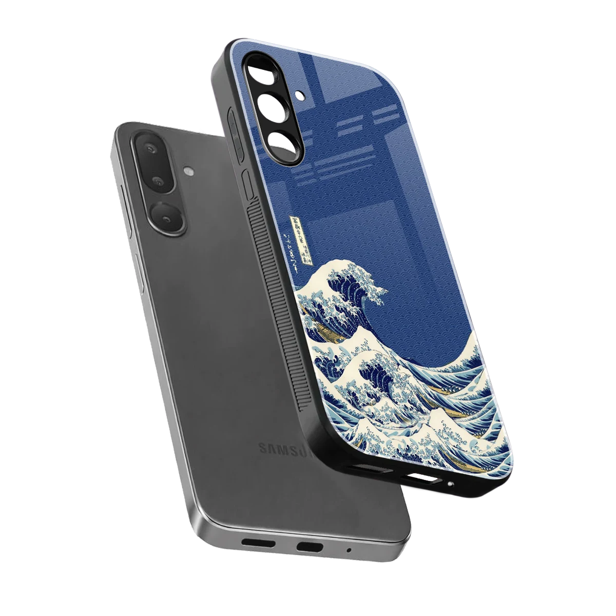 Waves sleek samsung galaxy m56 5g cover with tempered glass back and TPU edges