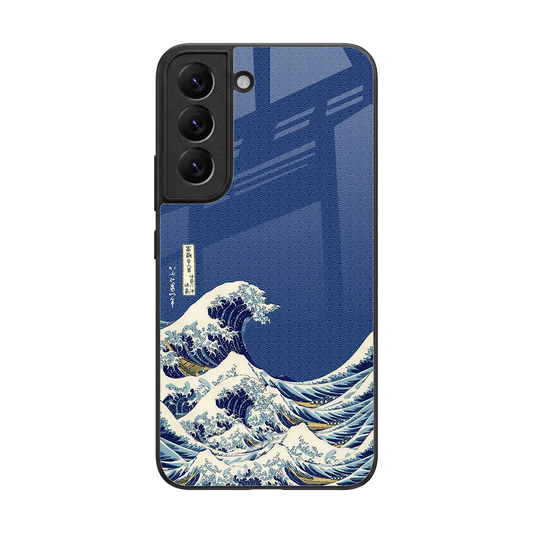 Waves back phone cover | glass case for samsung galaxy s22