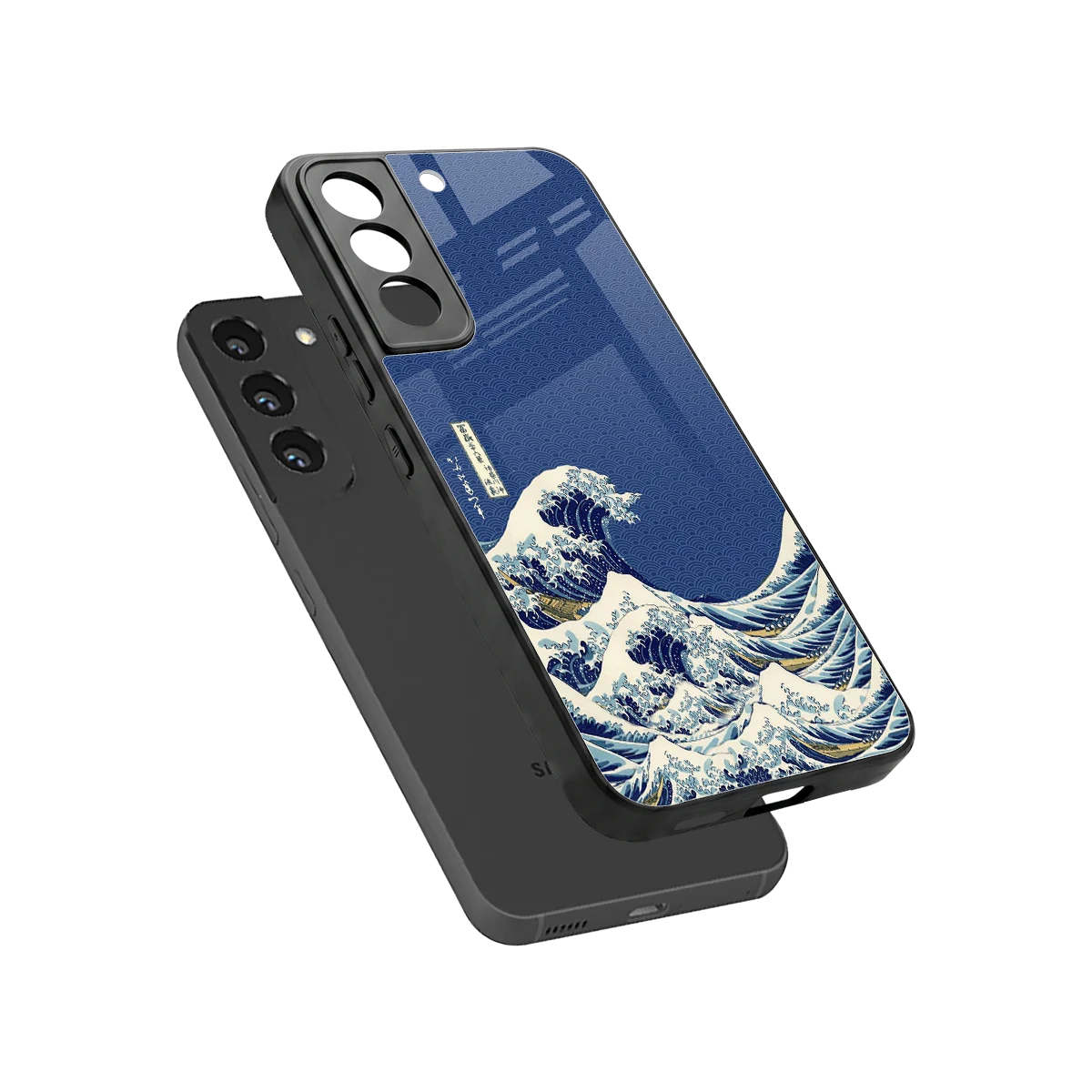 Waves sleek samsung galaxy s22 cover with tempered glass back and TPU edges