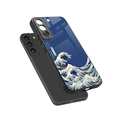 Waves sleek samsung galaxy s22 cover with tempered glass back and TPU edges