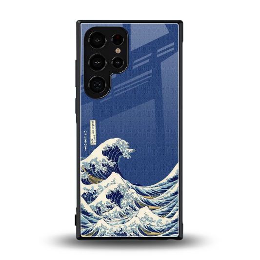 Waves back phone cover | glass case for samsung galaxy s24 ultra