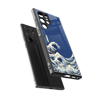 Waves sleek samsung galaxy s24 ultra cover with tempered glass back and TPU edges