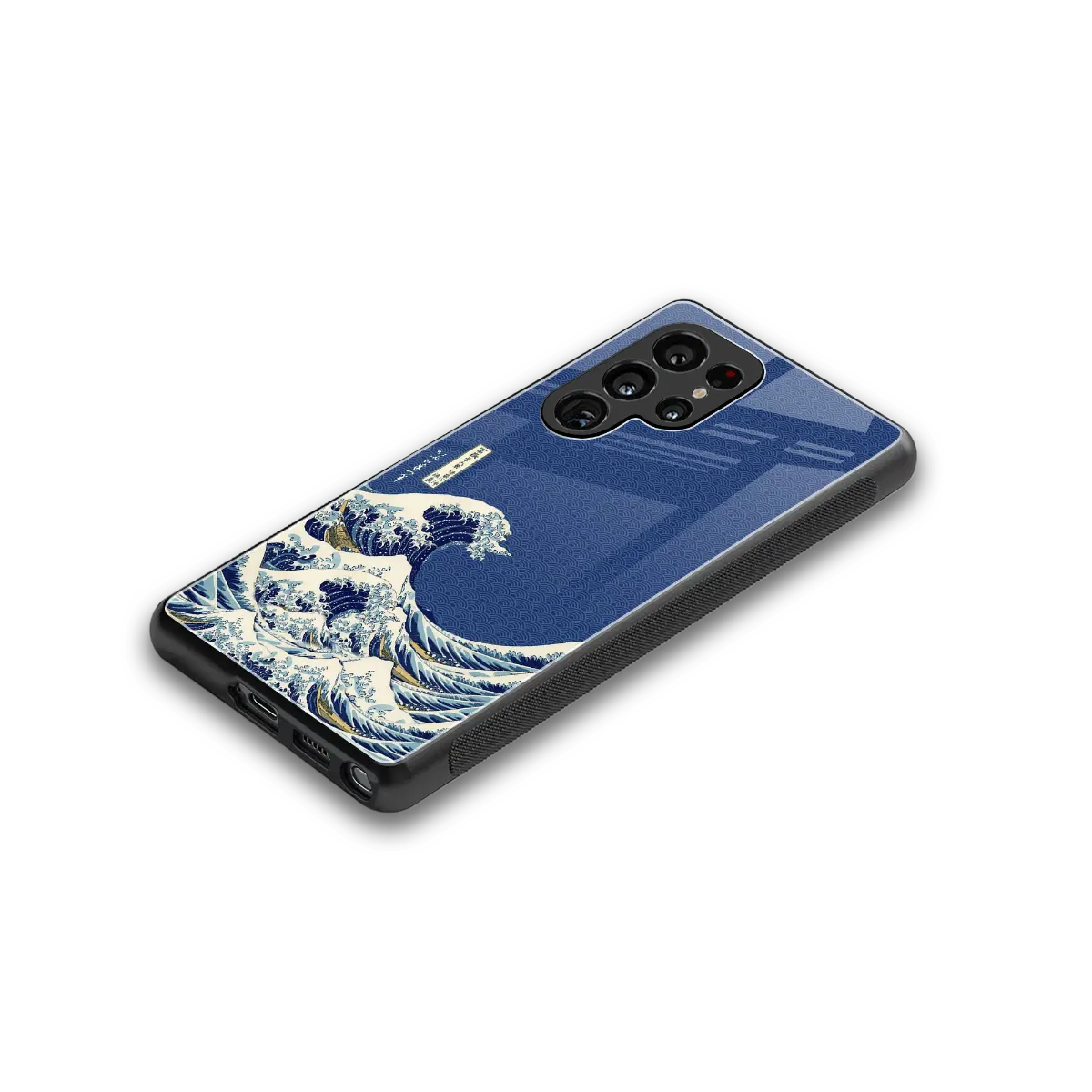 Waves stylish phone case for samsung galaxy s25 ultra | glossy glass and slim fit