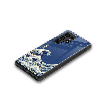 Waves stylish phone case for samsung galaxy s25 ultra | glossy glass and slim fit