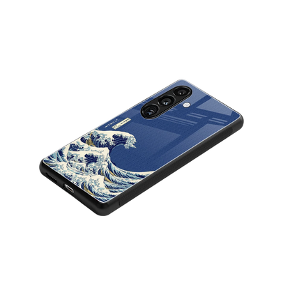 Waves stylish phone case for samsung galaxy s24 | glossy glass and slim fit