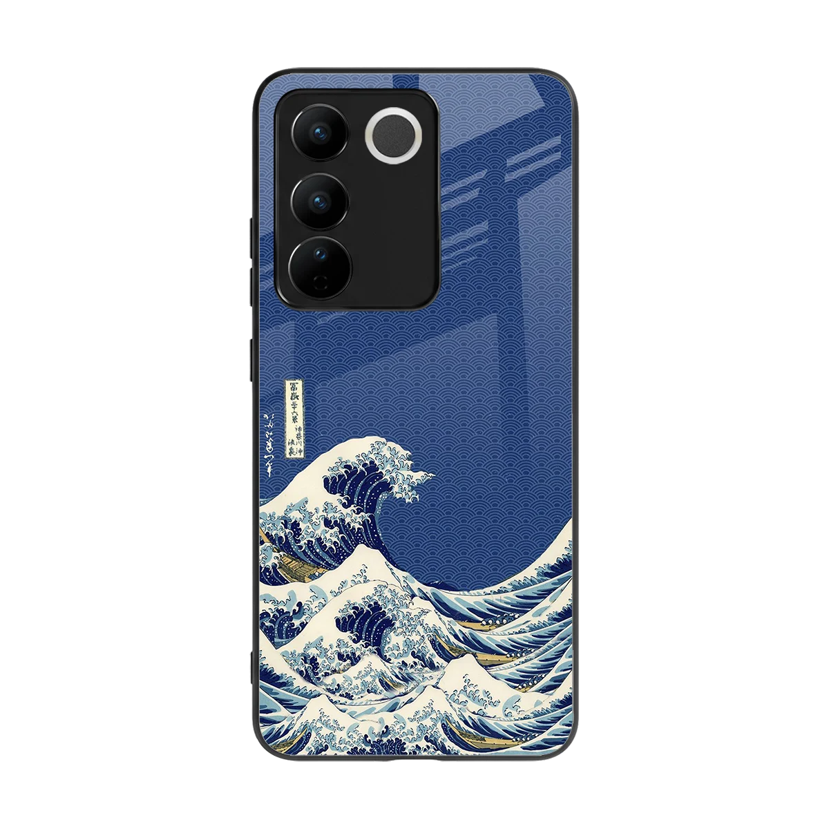 Waves back phone cover | glass case for vivo v27 5g