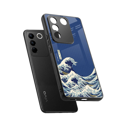 Waves sleek vivo v27 5g cover with tempered glass back and TPU edges