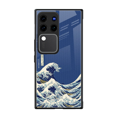 Waves back phone cover | glass case forvivo v30 pro