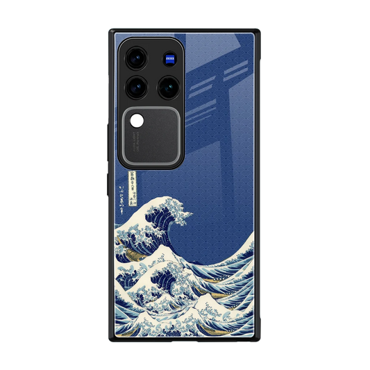 Waves back phone cover | glass case forvivo v30 pro