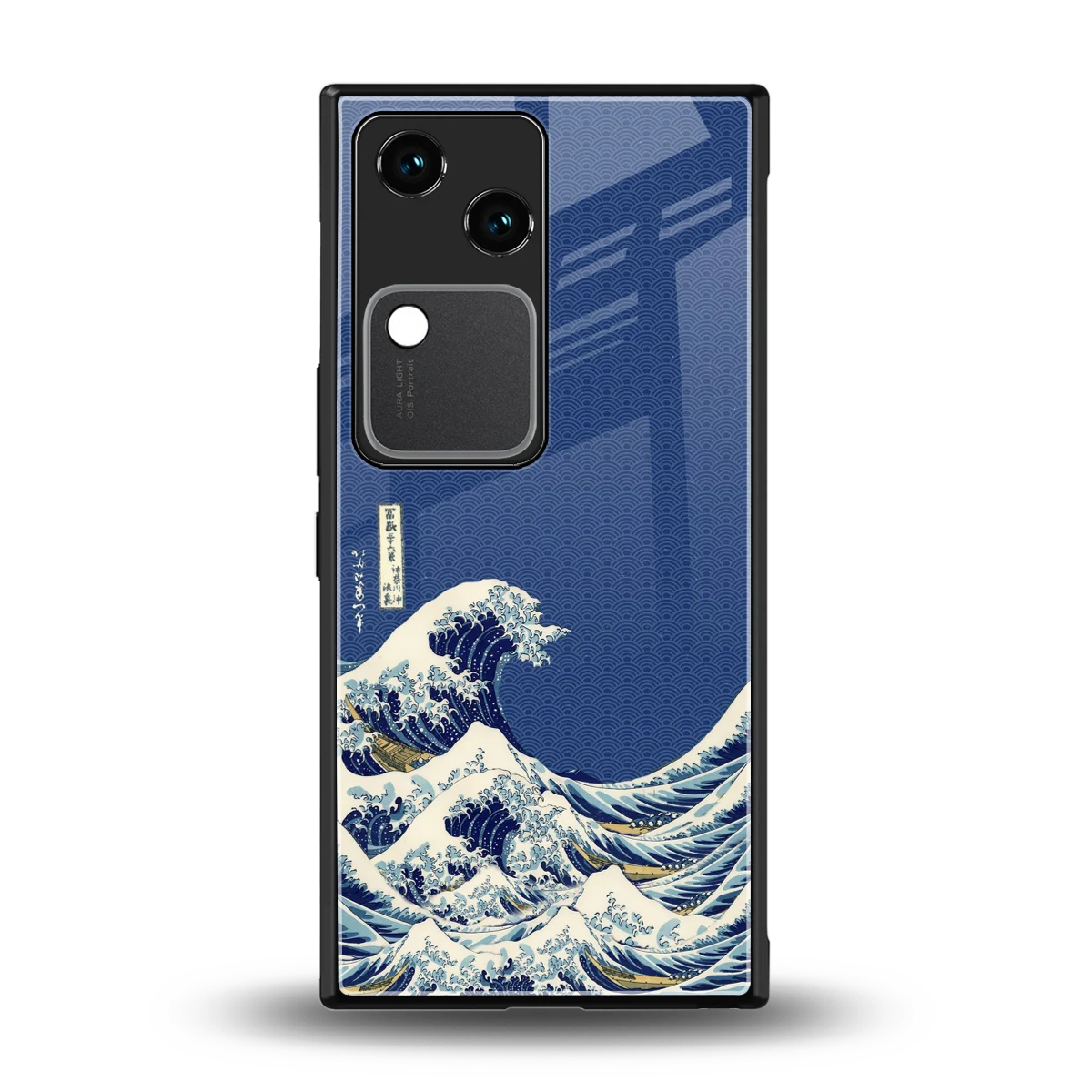 Waves back phone cover | glass case for vivo v30