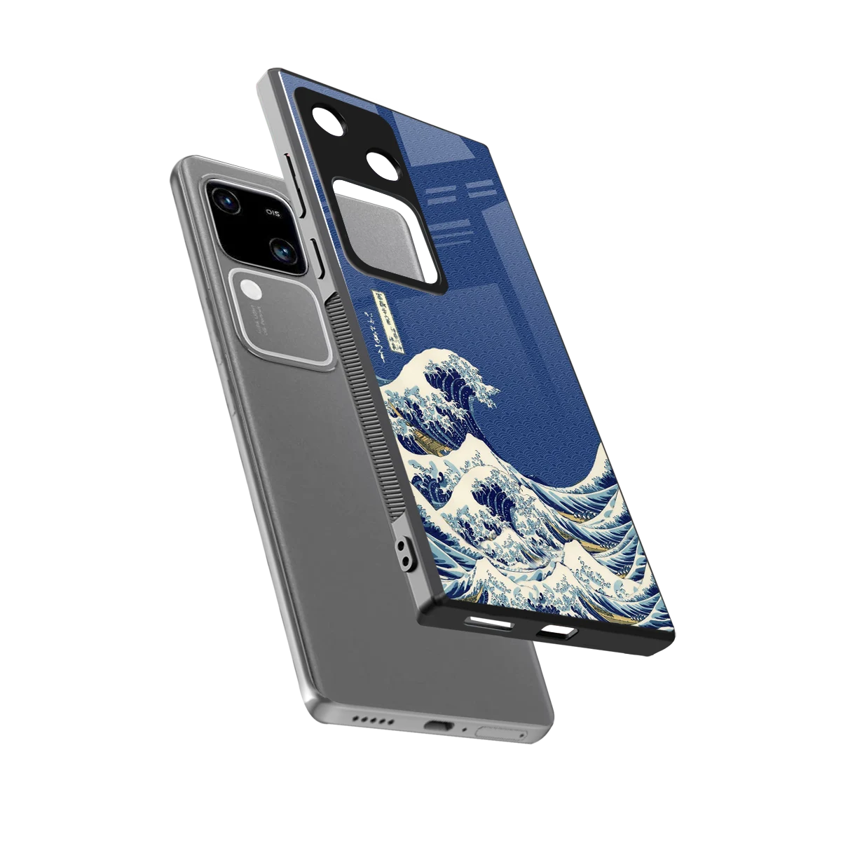 Waves sleek vivo v30 cover with tempered glass back and TPU edges