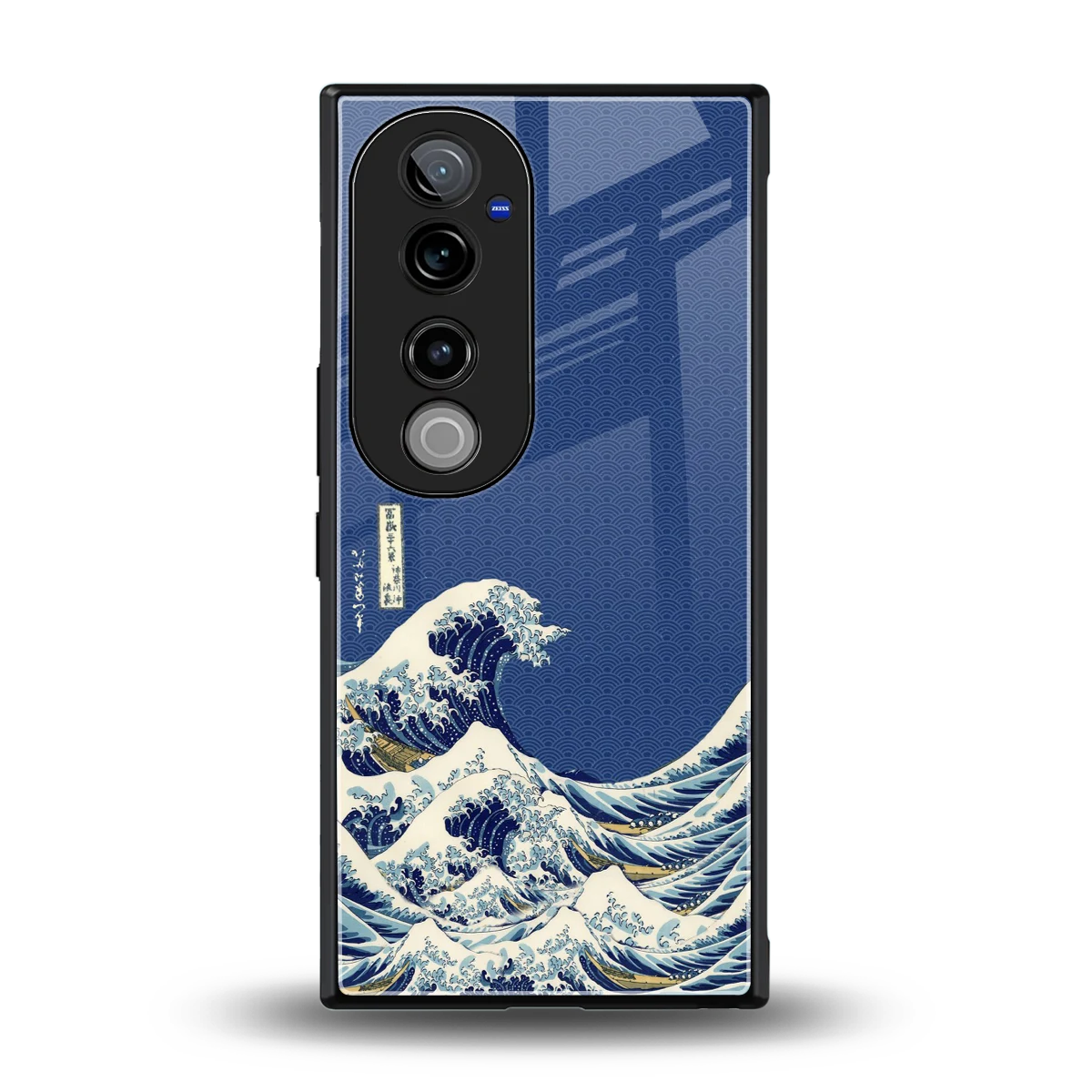 Waves back phone cover | glass case for vivo v40 pro
