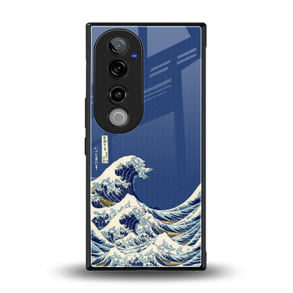 Waves back phone cover | glass case for vivo v40 pro