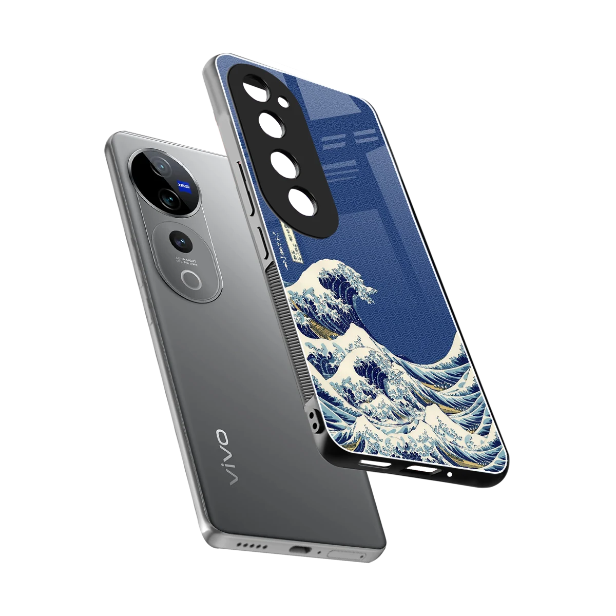 Waves sleek vivo v40 pro cover with tempered glass back and TPU edges