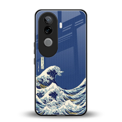 Waves back phone cover | glass case for vivo v40e