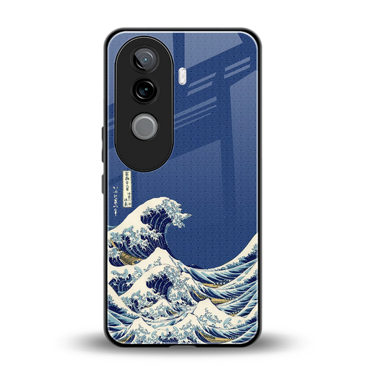 Waves back phone cover | glass case for vivo v40e
