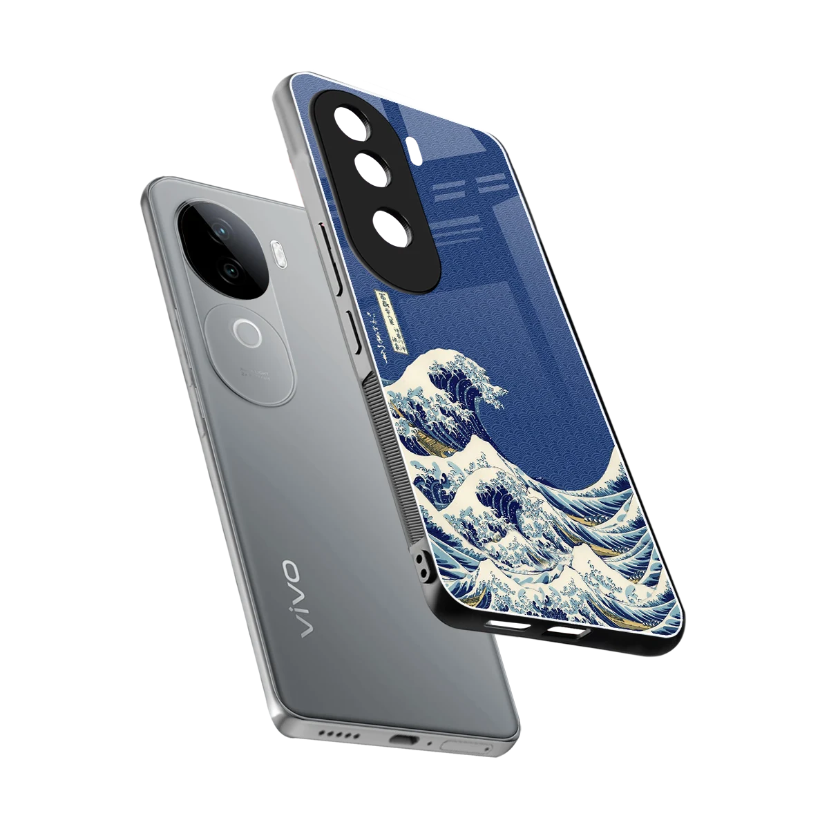 Waves sleek vivo v40e cover with tempered glass back and TPU edges