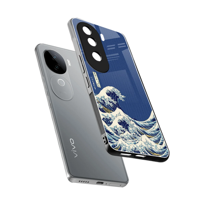 Waves sleek vivo v40e cover with tempered glass back and TPU edges