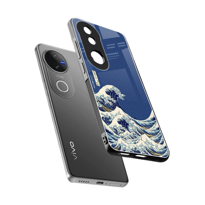 Waves sleek vivo v50 cover with tempered glass back and TPU edges