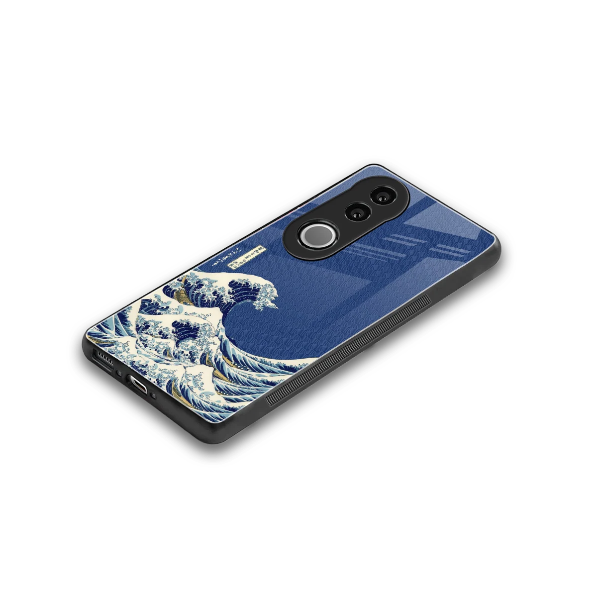 Waves stylish phone case for vivo v50 | glossy glass and slim fit