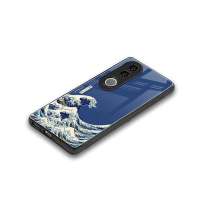 Waves stylish phone case for vivo v50 | glossy glass and slim fit