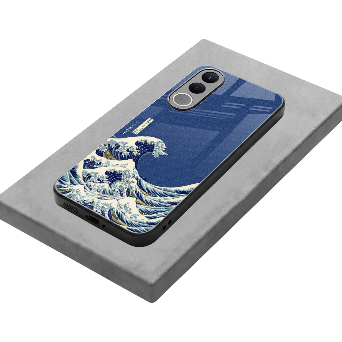 Waves stylish phone case for vivo v70 fe | glossy glass and slim fit
