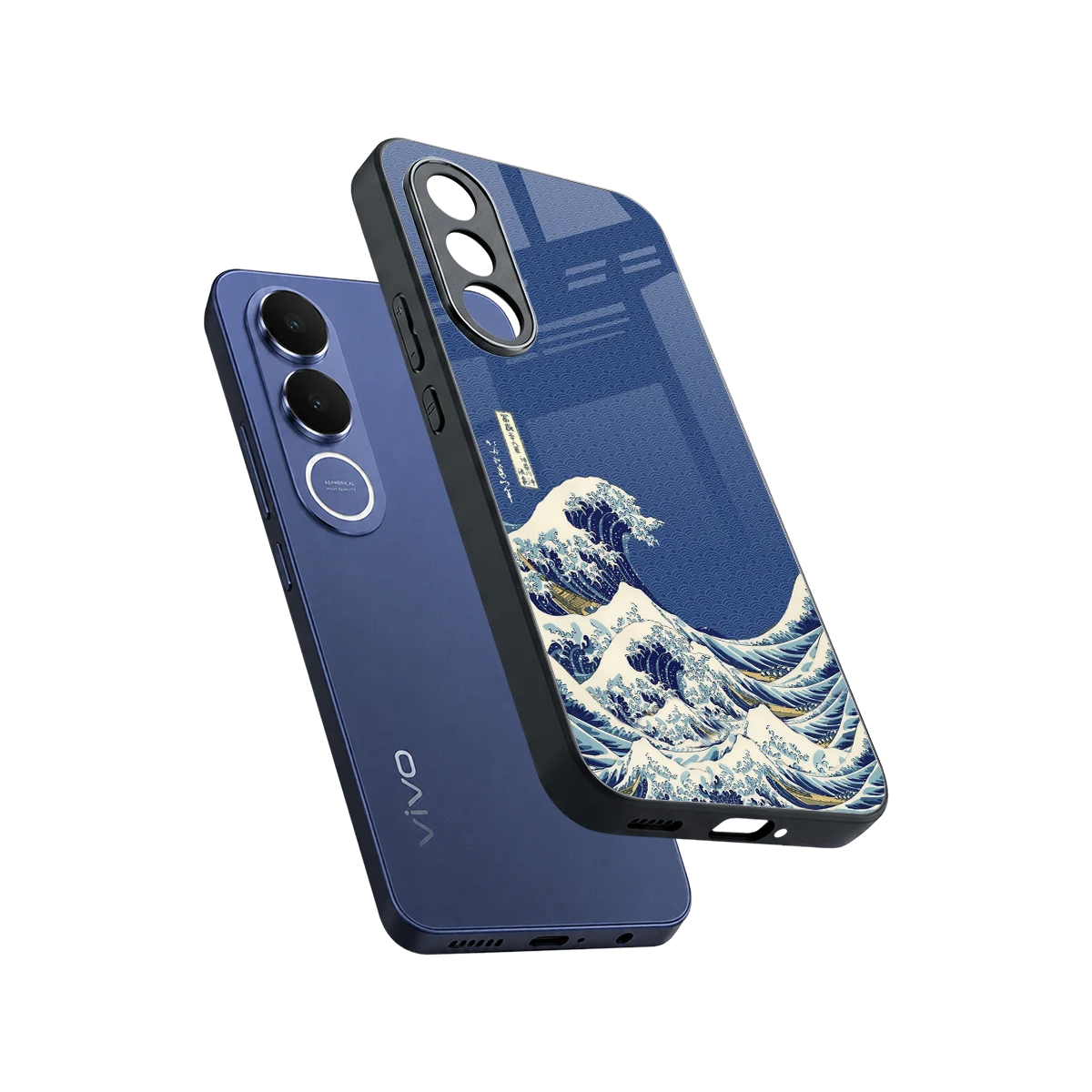 Waves sleek vivo v70 fe cover with tempered glass back and TPU edges