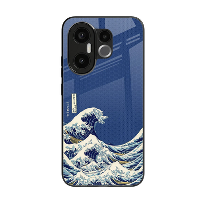 Waves back phone cover | glass case for vivo x200 fe