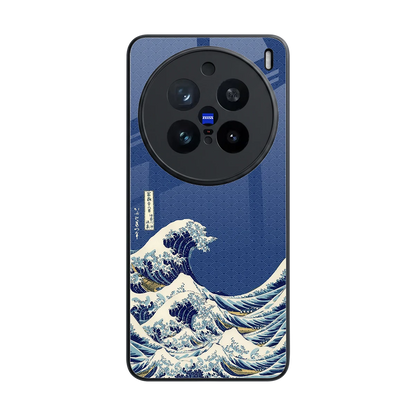 Waves back phone cover | glass case for vivo x200 pro