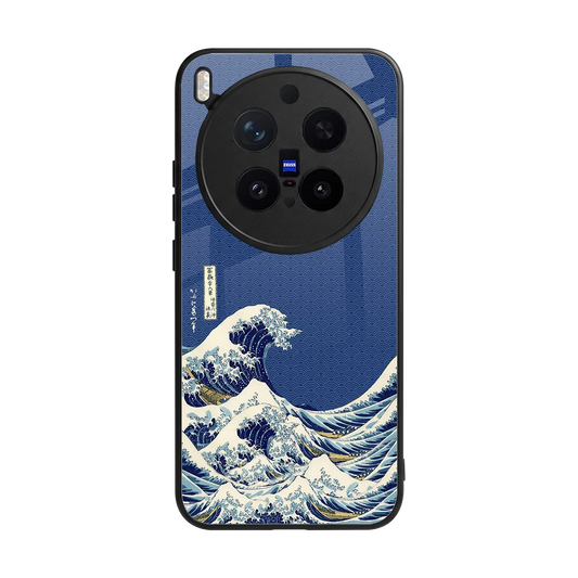 Waves back phone cover | glass case for vivo x300 pro