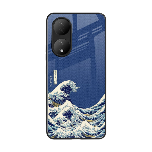 Waves back phone cover | glass case for Vivo-y100