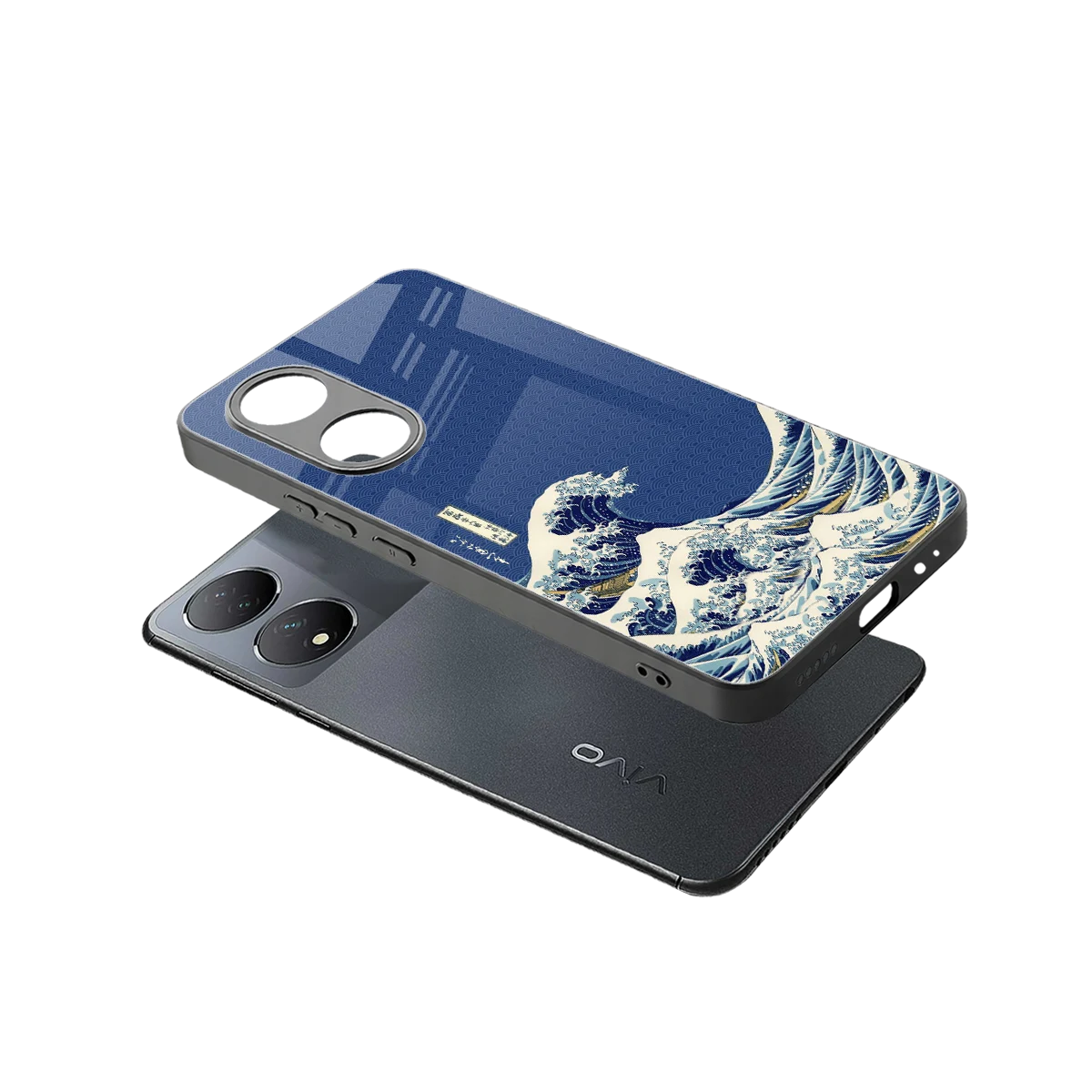 Waves sleek Vivo-y100 cover with tempered glass back and TPU edges