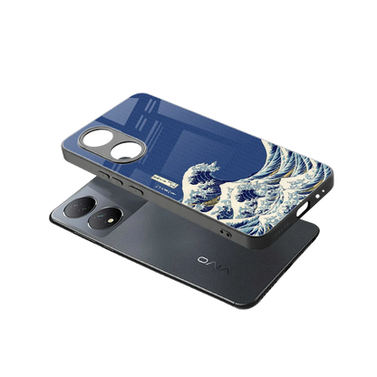 Waves sleek Vivo-y100 cover with tempered glass back and TPU edges