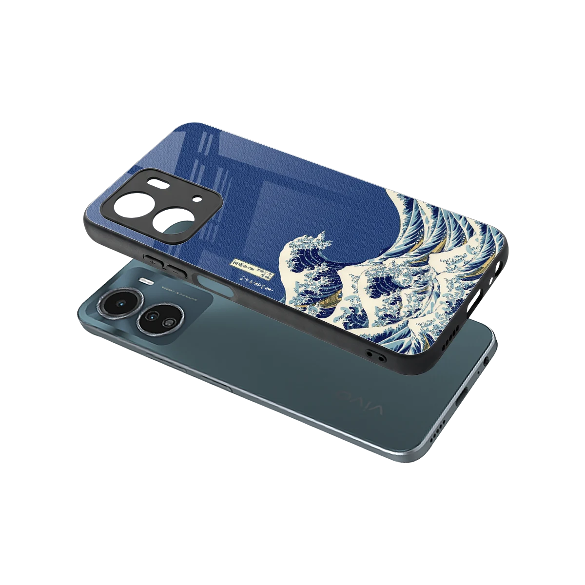 Waves sleek vivo y16 cover with tempered glass back and TPU edges