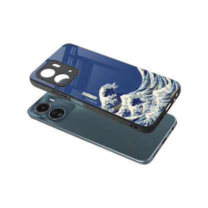 Waves sleek vivo y16 cover with tempered glass back and TPU edges