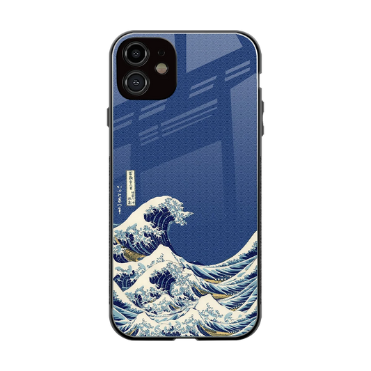 Waves back phone cover | glass case for iphone 12